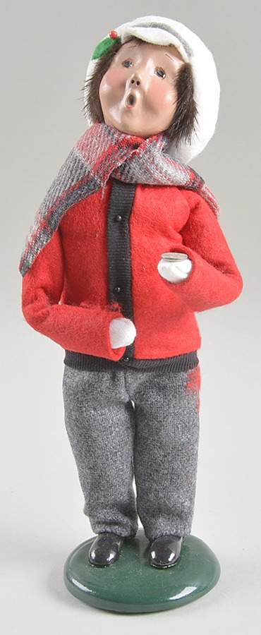 Traditional Assorted Carolers Boy With Coin-Red Coat - Nb748, No Box by Byers' Choice Ltd-1