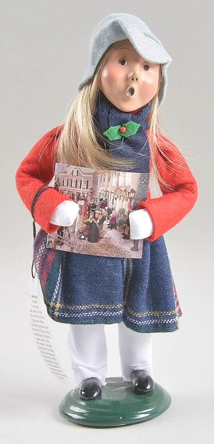 Traditional Assorted Carolers Girl With Advent Calendar-Red Top - Nb745, No Box by Byers' Choice Ltd-1