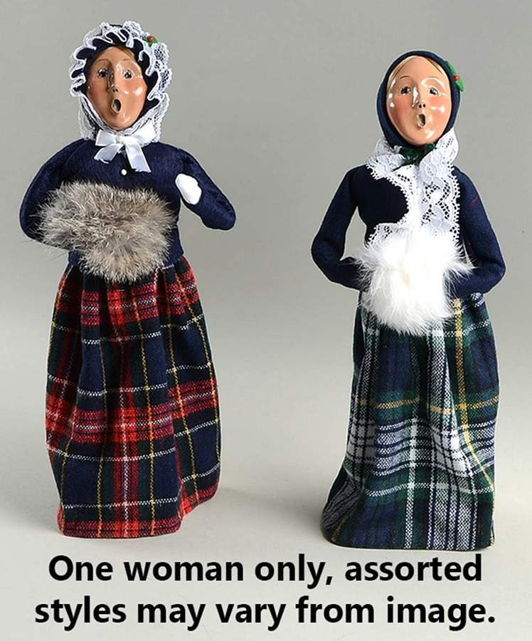 Traditional Assorted Carolers Woman With Muff-Blue Coat Lace Trim - No Box Nb1578 by Byers' Choice Ltd-1