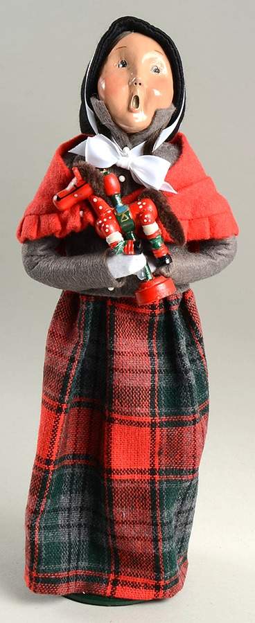 Traditional Assorted Carolers Woman With Toy Horse-Red Shawl - No Box Nb1574 by Byers' Choice Ltd-1