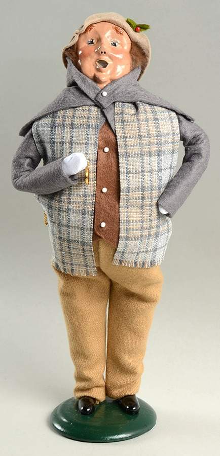 Traditional Assorted Carolers Jolly Man With Pocket Watch-Grey - No Box Nb1560 by Byers' Choice Ltd-1