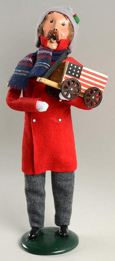 Traditional Assorted Carolers Mustache Man With Toy Wagon-Red Coat - No Box Nb1557 by Byers' Choice Ltd-1