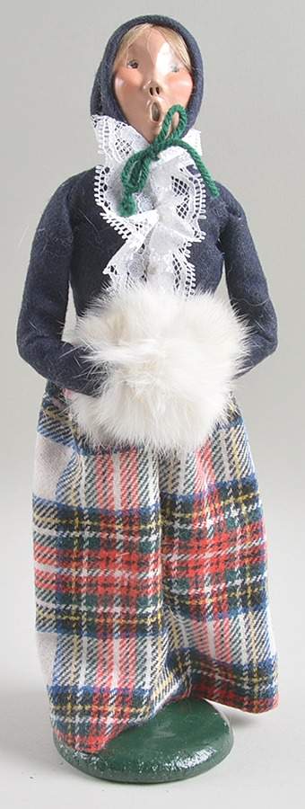 Traditional Assorted Carolers Woman With Muff-Blue - No Box by Byers' Choice Ltd-1