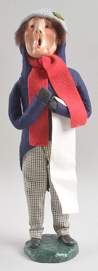 Traditional Assorted Carolers Man With Music-Plaid Pants-Blue Coat - No Box by Byers' Choice Ltd-1