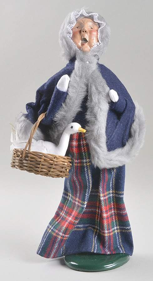 Traditional Assorted Carolers Grandmother With Goose-Blue Fur Trim - No Box Nb1582 by Byers' Choice Ltd-1