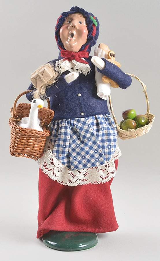 Traditional Assorted Carolers Jolly Shopper Woman-Blue - No Box Nb 1573 by Byers' Choice Ltd-1
