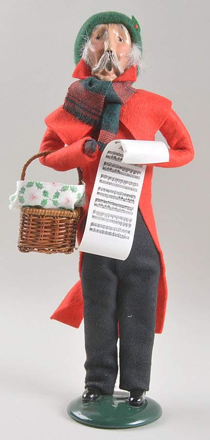 Traditional Assorted Carolers Grandfather With Basket & Music-Red Coat - No Box Nb1571 by Byers' Choice Ltd-1