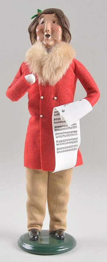 Traditional Assorted Carolers Man With Music-Red Coat/Fur - No Box Nb1570 by Byers' Choice Ltd-1