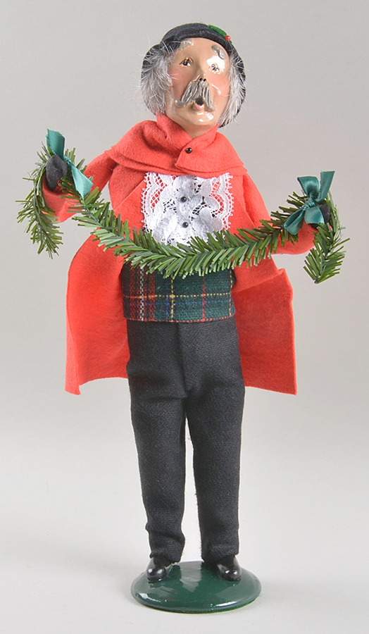 Traditional Assorted Carolers Grandfather With Garland-Red Coat - No Box Nb1569 by Byers' Choice Ltd-1