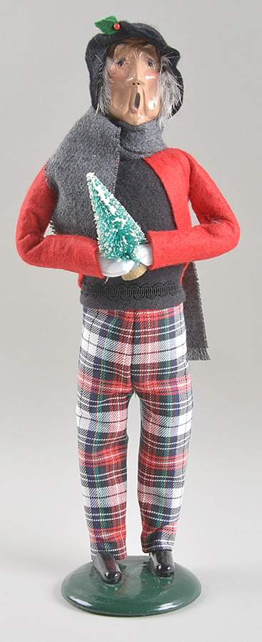 Traditional Assorted Carolers Grandfather With Tree-Red Coat - No Box Nb1567 by Byers' Choice Ltd-1