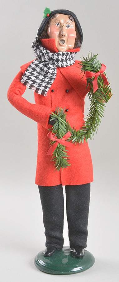 Traditional Assorted Carolers Man With Garland-Red Coat - No Box Nb1562 by Byers' Choice Ltd-1