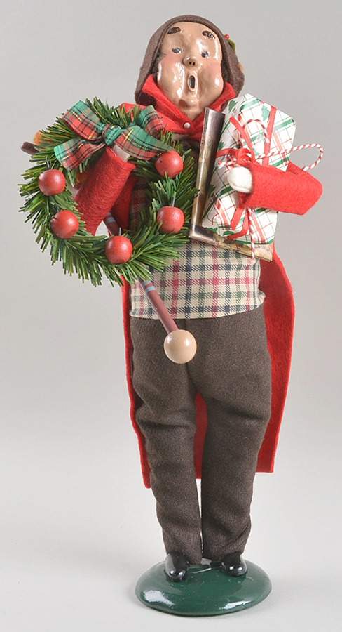 Traditional Assorted Carolers Jolly Shopper Man-Red - No Box Nb1552 by Byers' Choice Ltd-1