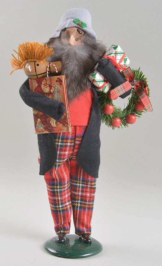 Traditional Assorted Carolers Bearded Jolly Shopper Man-Black - No Box Nb1546 by Byers' Choice Ltd-1