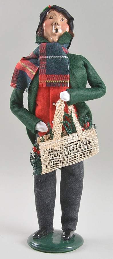 Traditional Assorted Carolers Man With Greenery-Green Coat - No Box Nb1544 by Byers' Choice Ltd-1