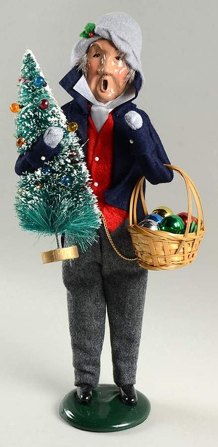 Traditional Assorted Carolers Grandfather With Tree & Ornaments-Blue - Nb1052, No Box by Byers' Choice Ltd-1
