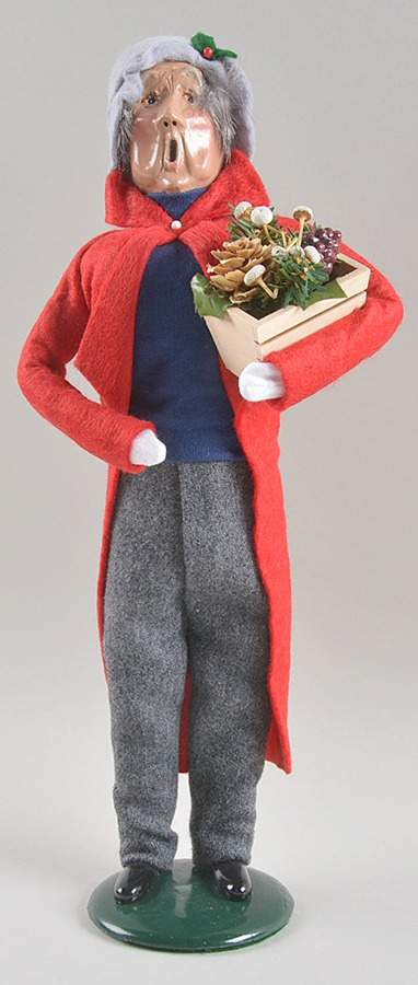 Traditional Assorted Carolers Man With Flower Pot-Red Coat - No Box Nb1564 by Byers' Choice Ltd-1