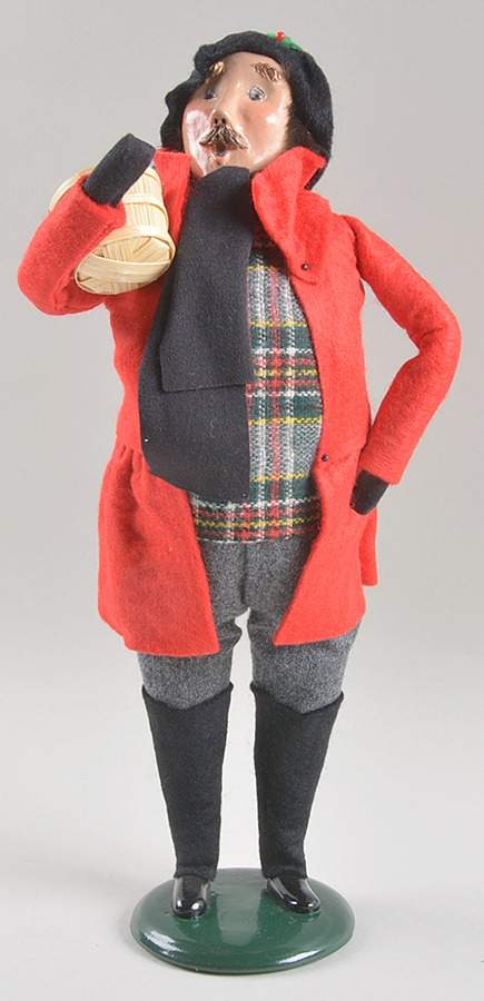 Traditional Assorted Carolers Mustache Man With Apples-Red Coat - No Box Nb1533 by Byers' Choice Ltd-1
