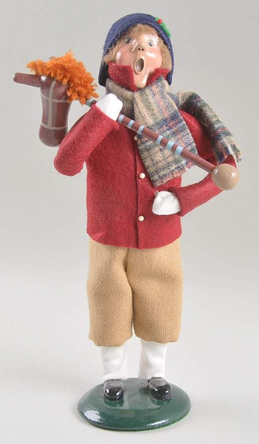 Traditional Assorted Carolers Teen Boy With Stick Horse-Burgundy - No Box Nb1529 by Byers' Choice Ltd-1