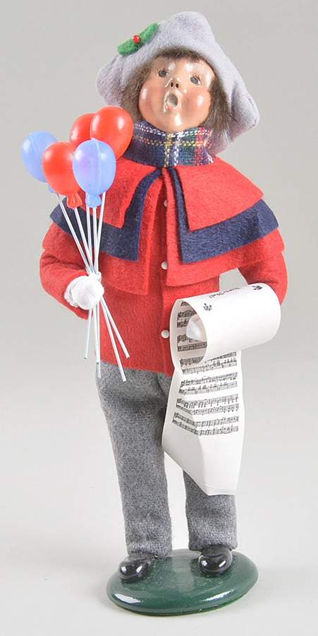 Traditional Assorted Carolers Boy With Balloons & Music-Red Coat - No Box Nb1527 by Byers' Choice Ltd-1