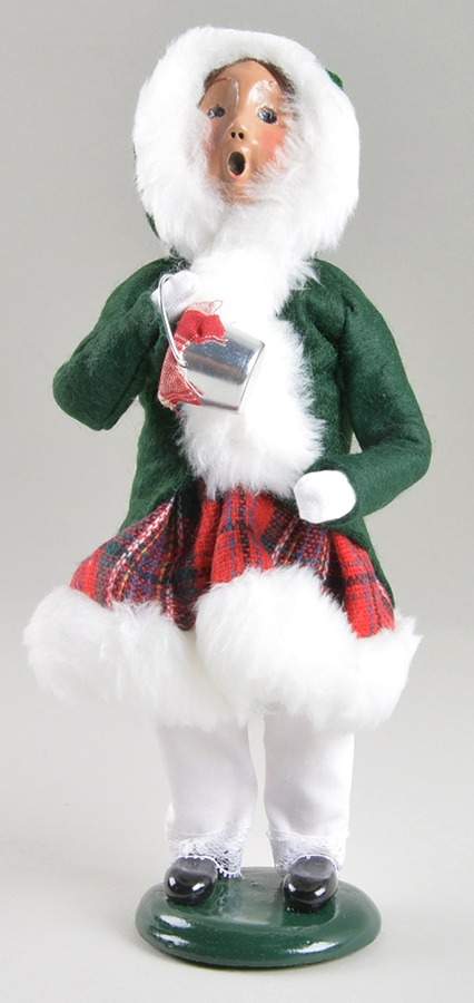 Traditional Assorted Carolers Girl With Pail-Green Coat - No Box Nb1522 by Byers' Choice Ltd-1