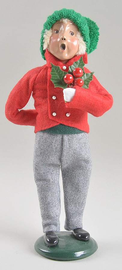 Traditional Assorted Carolers Boy With Holly-Red Coat - No Box Nb1520 by Byers' Choice Ltd-1