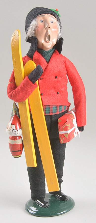 Traditional Assorted Carolers Grandfather Shopper With Gift-Skis-Ornam - Nb999, No Box by Byers' Choice Ltd-1