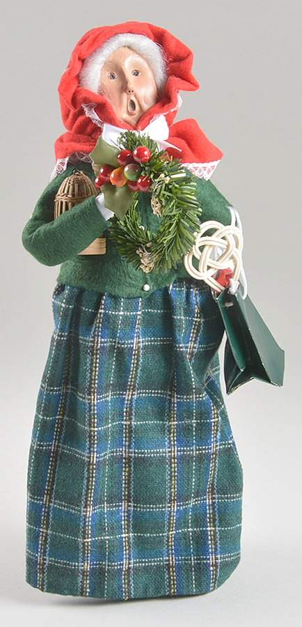 Traditional Assorted Carolers Shopper Grandmother With Wreath-Bird Cag - Nb930, No Box by Byers' Choice Ltd-1