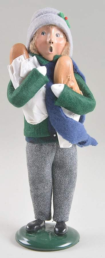 Traditional Assorted Carolers Boy With Bread-Green Coat - No Box by Byers' Choice Ltd-1