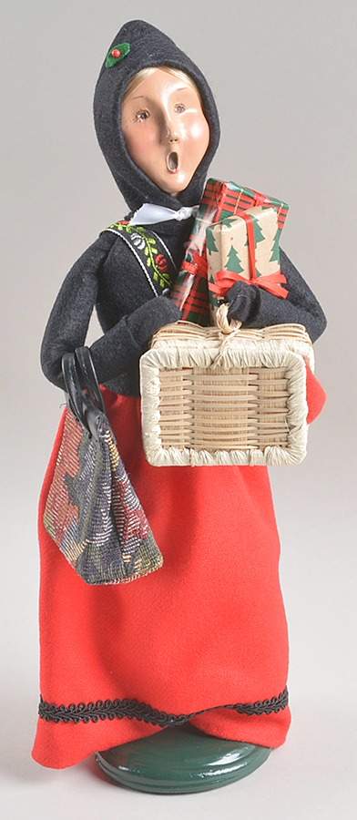 Traditional Assorted Carolers Traveler Woman-Black Coat - Nb1043, No Box by Byers' Choice Ltd-1