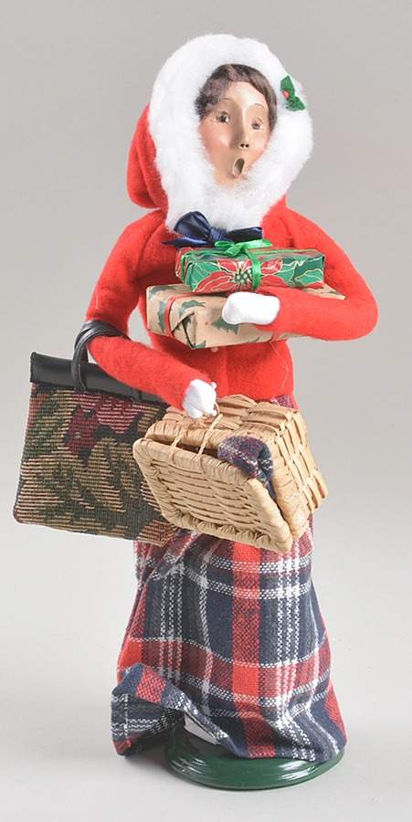 Traditional Assorted Carolers Traveler Woman-Red Coat Fur Lined - Nb1042, No Box by Byers' Choice Ltd-1
