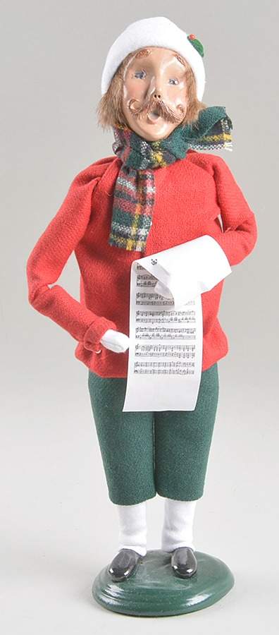 Traditional Assorted Carolers Man With Music-Red Coat - Nb1015, No Box by Byers' Choice Ltd-1