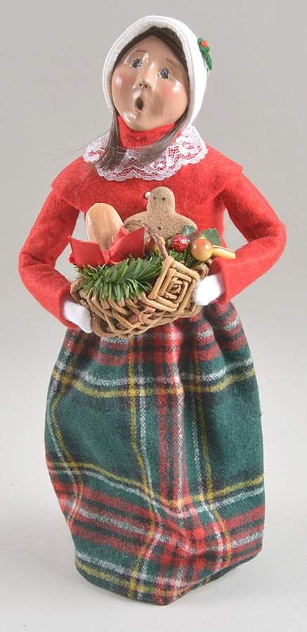 Traditional Assorted Carolers Woman With Fruit Basket And Gingerbread - Nb978, No Box by Byers' Choice Ltd-1
