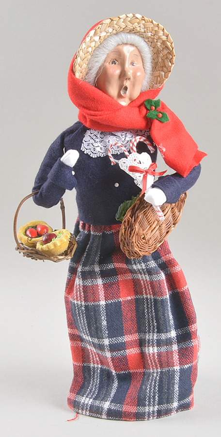 Traditional Assorted Carolers Shopper Grandmother With Pies On Wicker  - Nb946, No Box by Byers' Choice Ltd-1