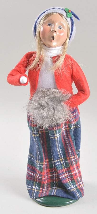 Traditional Assorted Carolers Woman With Muff-Red Plaid Skirt - Nb935, No Box by Byers' Choice Ltd-1