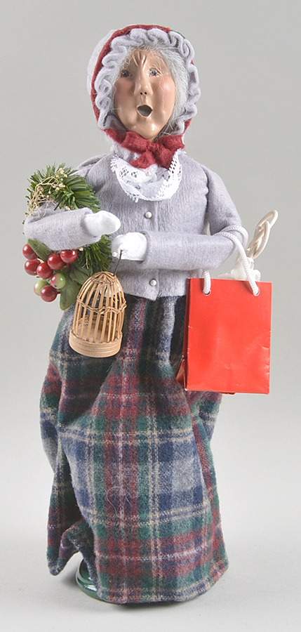 Traditional Assorted Carolers Shopper Grandmother With Wreath-Bird Cag - Nb933, No Box by Byers' Choice Ltd-1