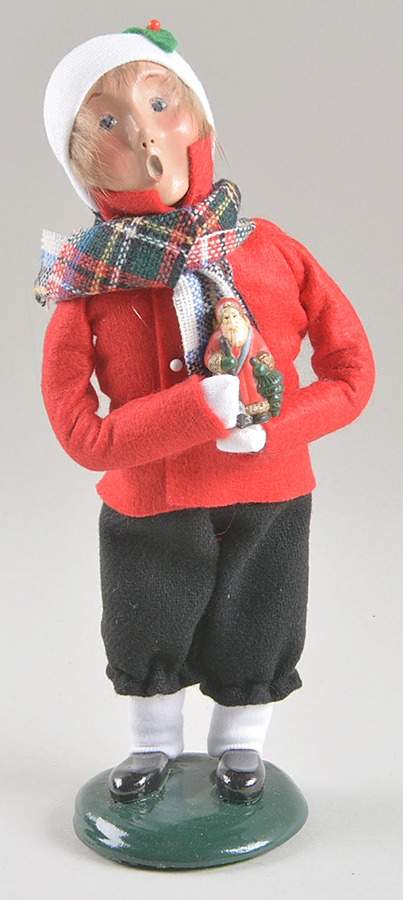 Traditional Assorted Carolers Boy With Toy Santa-Red Coat - Nb845, No Box by Byers' Choice Ltd-1