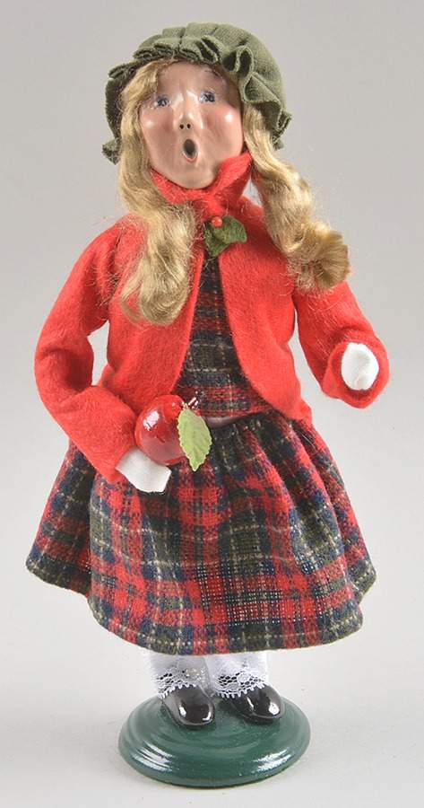 Traditional Assorted Carolers Girl With Apple-Red Coat - Nb842, No Box by Byers' Choice Ltd-1