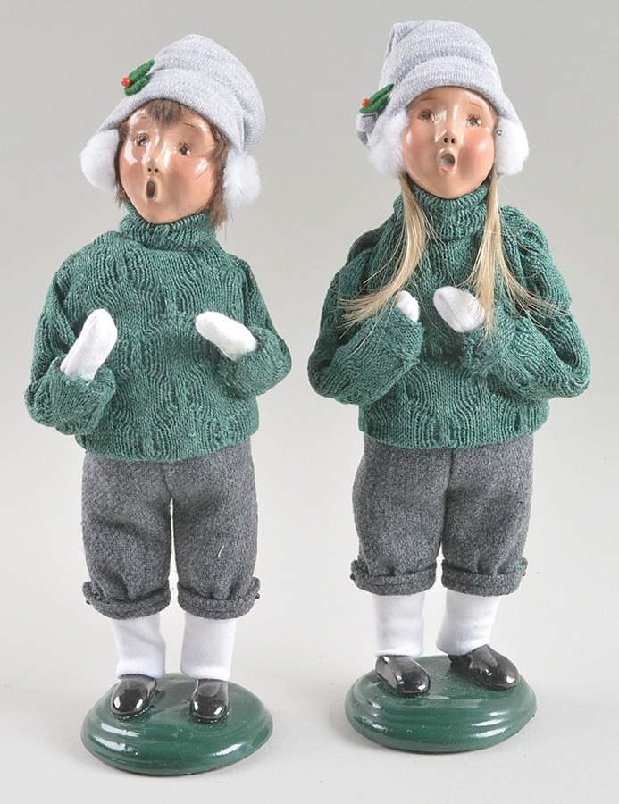 Traditional Assorted Carolers Girl And Boy In White Earmuffs-Pair - Nb835, No Box by Byers' Choice Ltd-1