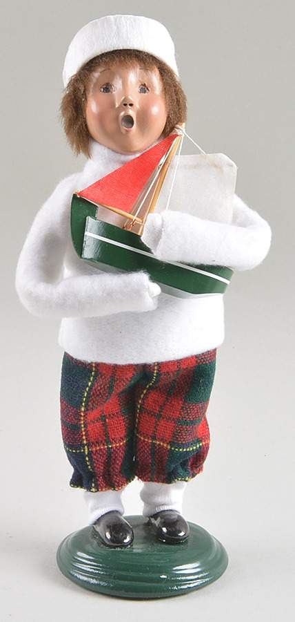 Traditional Assorted Carolers Boy With Boat-White Cap And Shirt - Nb833, No Box by Byers' Choice Ltd-1