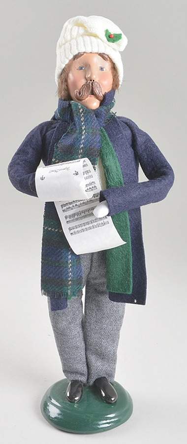 Traditional Assorted Carolers Man With Music-Long Blue Coat - Nb1032, No Box by Byers' Choice Ltd-1