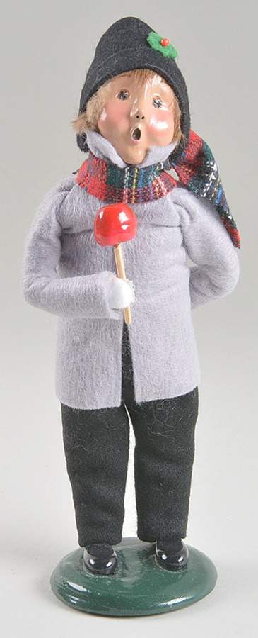 Traditional Assorted Carolers Boy With Candy Apple - No Box by Byers' Choice Ltd-1