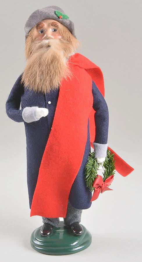Traditional Assorted Carolers Bearded Man With Wreath-Long Blue Coa - Nb857, No Box by Byers' Choice Ltd-1