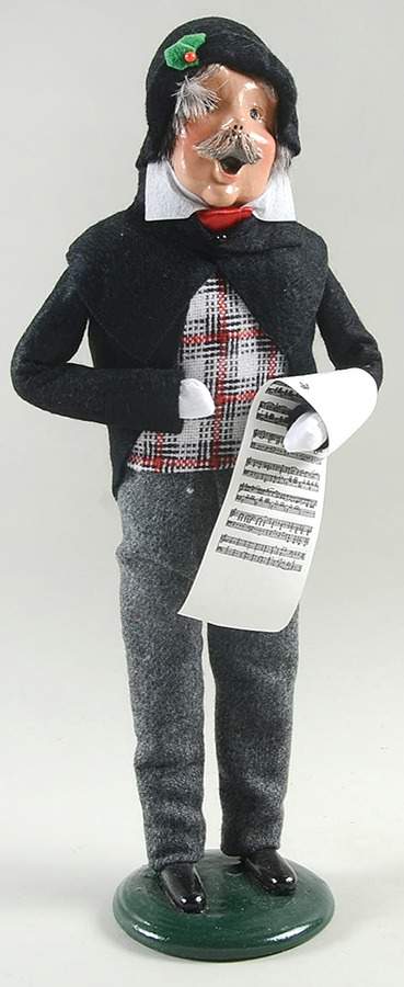 Traditional Assorted Carolers Mustache Man With Music-Black Coat - No Box by Byers' Choice Ltd-1