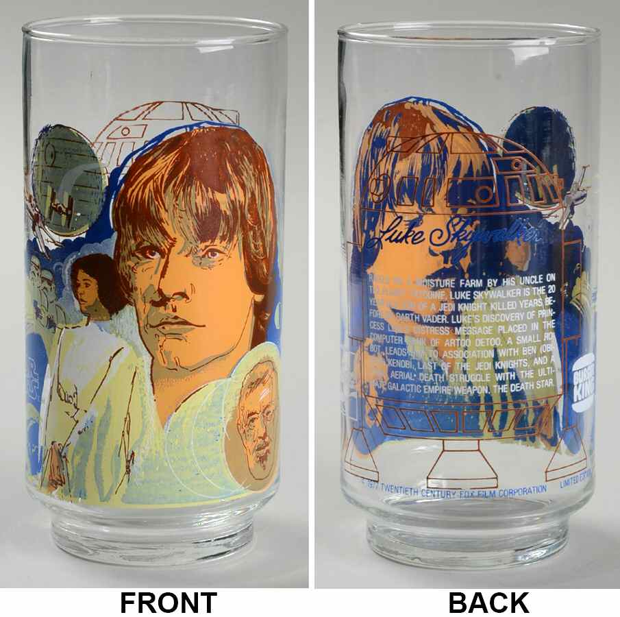 Star Wars Glassware Luke Skywalker - No Box by Burger King-1