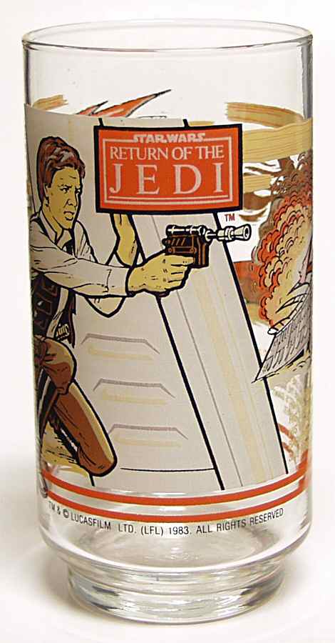 Return of The Jedi Glassware Han Solo In The Tatooine Desert - No Box by Burger King-1