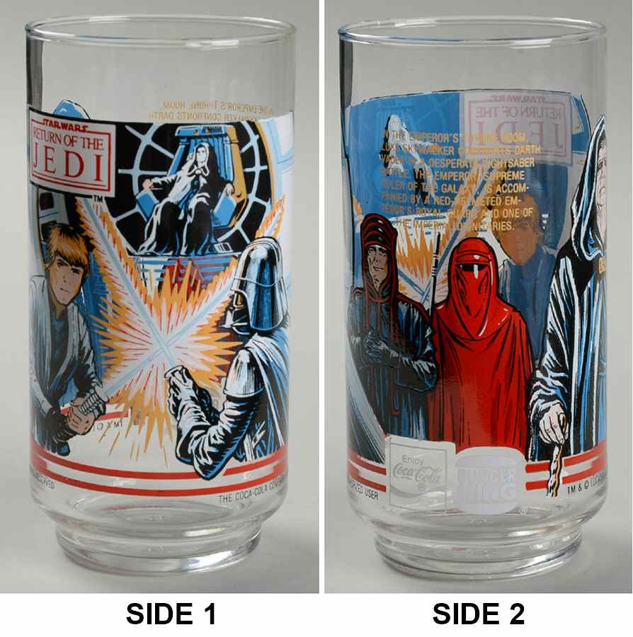Return of The Jedi Glassware Luke Skywalker & Darth Vader - No Box by Burger King-1