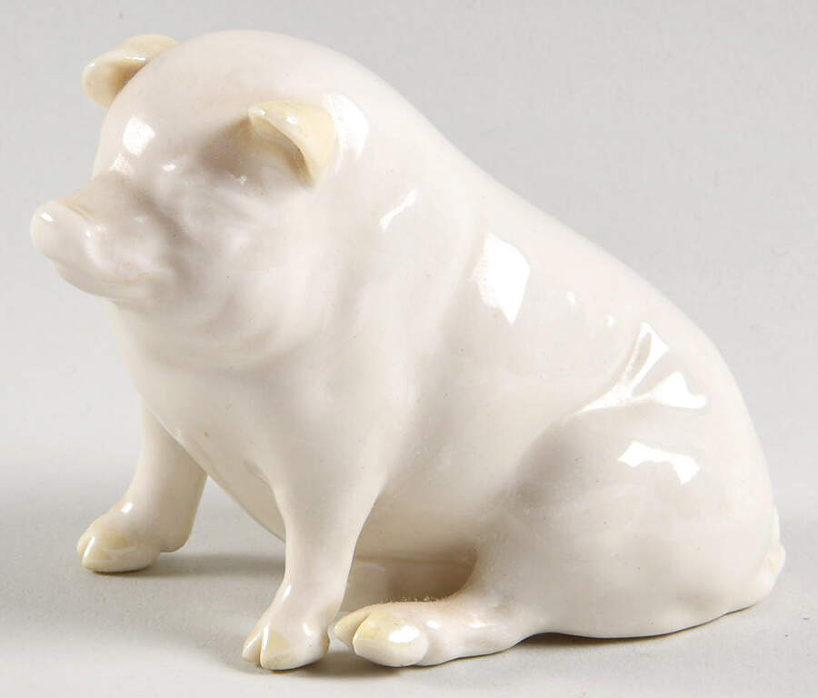 Belleek Figurines Pig - Large - Boxed by Belleek Pottery (Ireland)-1