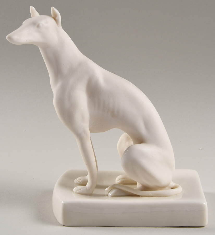 Belleek Figurines Greyhound-Ears Up - Boxed by Belleek Pottery (Ireland)-1