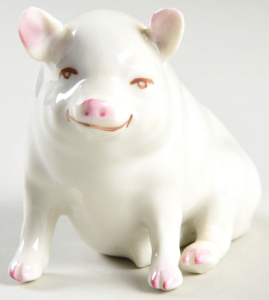 Belleek Figurines Pig-160th Anniversary - Boxed by Belleek Pottery (Ireland)-1