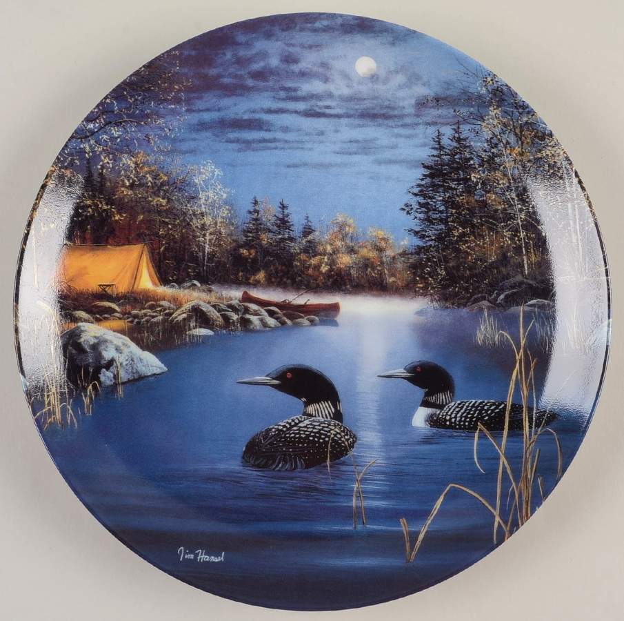 Nightsongs:The Loon Nocturnal Glow - No Box by Bradford Exchange-1